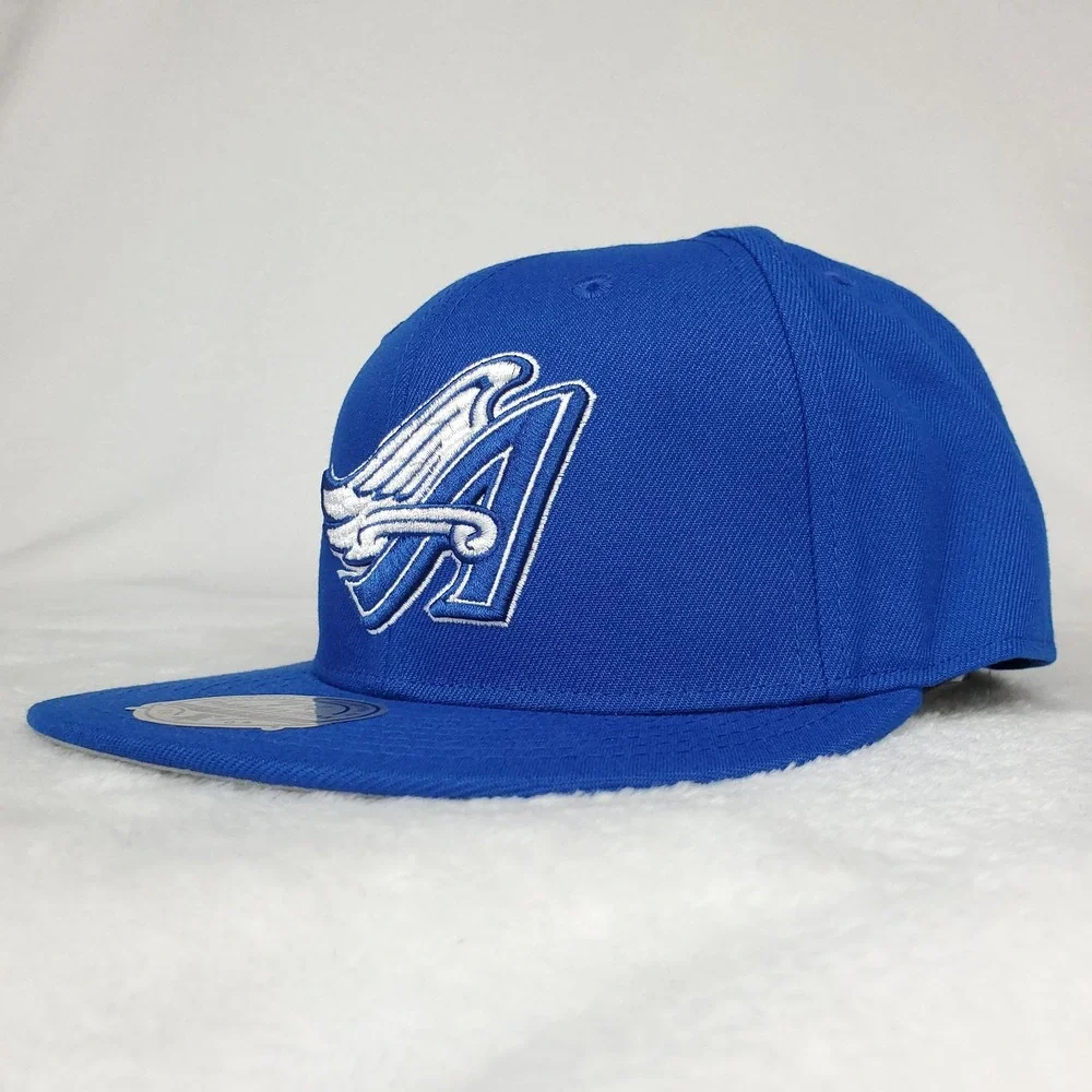 Anaheim Angels Mitchell & Ness MLB Fitted 7 3/4 Liberty Fit‎ Hat Cap Blue NWT
